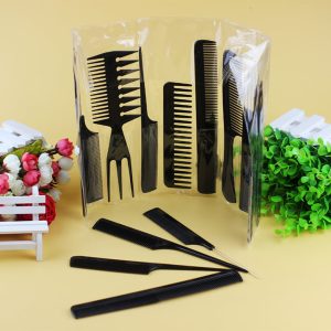 10 Pack Hair Stylists Styling Comb Set with 10 Pack Duck Bill Clips Salon Barber