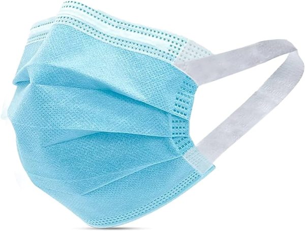 100 Pack Disposable Face Masks with Elastic Ear Loop, 3 Ply Breathable and Comfortable for Blocking Dust
