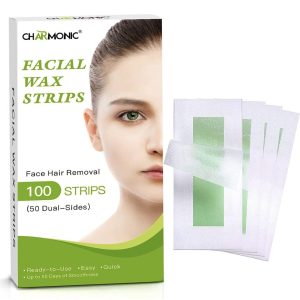 100 Pcs Wax Strips for Facial Hair Removal for Women Face