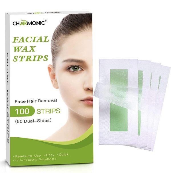 100 Pcs Wax Strips for Facial Hair Removal for Women Face