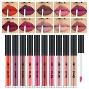 10pcs/Set Makeup Matte Lipstick Lip Kit, Velvety Liquid Lipstick Waterproof