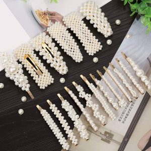 12 Pcs Pearl Hair Clips Large Hair Clips Pins Barrette Ties Hair for Women Girls