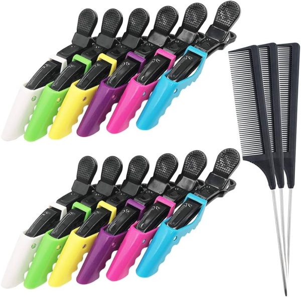 12 Pcs Plastic Alligator Hair Clips for Women and Girls,DanziX Colorful Sectioning