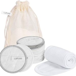 16 Large Reusable Makeup Remover Pads + Spa Headband & Laundry Bag