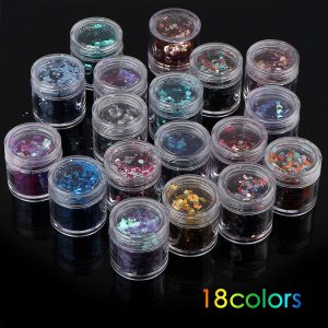 18 Boxes Holographic Cosmetic Festival Chunky Glitters Sequins