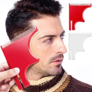 2 Pieces Beard Shaping Styling Tool Beard Shaping Template Guide Combs