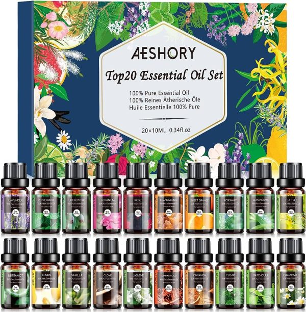 20x10ml Aromatherapy Essential Oil Kit for Diffuser