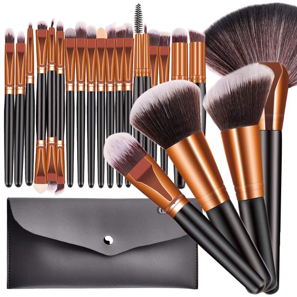 23PCS Premium Makeup Brushes, Fan Foundation Powder Kabuki Brushes