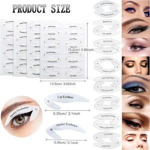 28 sets Cat Eyeliner Stencil Molds Pads