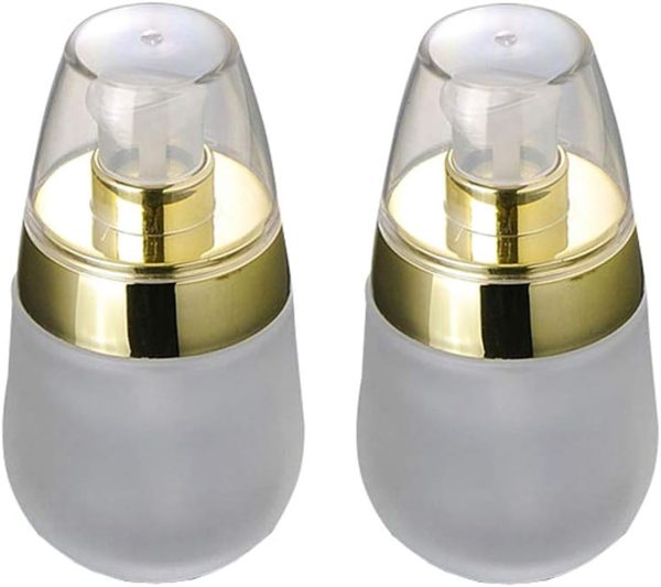 2PCS 30ml 1oz Empty Refillable Glass Container Makeup Cosmetic