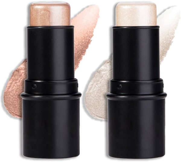 2pcs Highlight Stick Shimmer Cream Powder Foundation Highlighter Stick