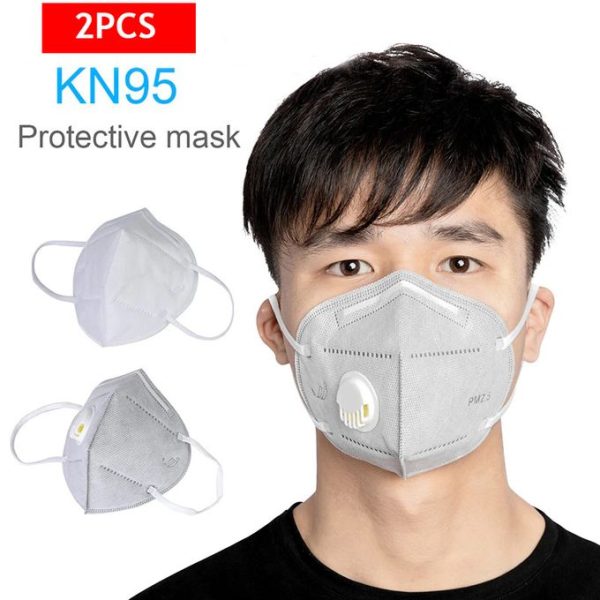 2PCS/Set KN95 PM2.5 Respirator Face Mask Anti Flu Prevention Dust