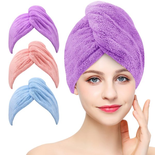 3 Pack Microfiber Hair Towel Wrap BEoffer Super Absorbent Twist Turban