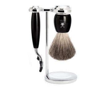 3-Piece Pure Badger 3-Blade Razor Shaving Set