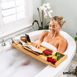 31" Short Clear Bathtub Caddy Tray for Luxury Bathroom