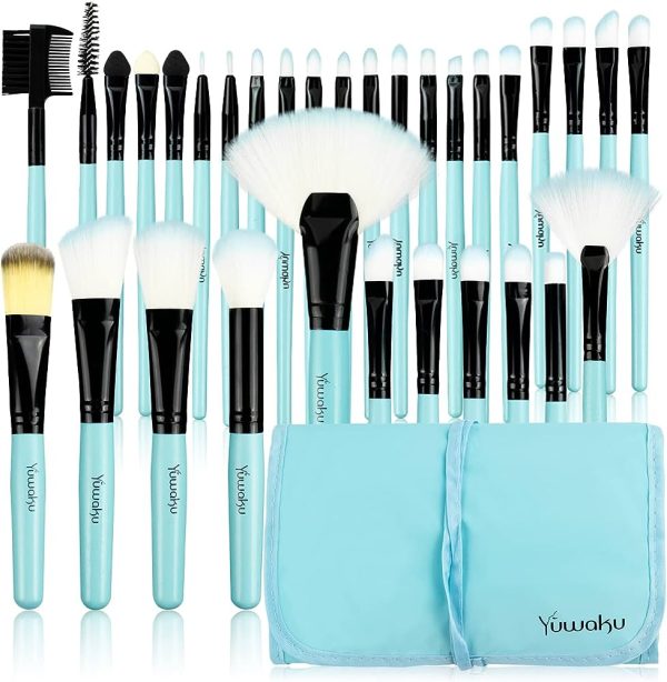 32pcs Blue Premium Cosmetic Make Up Brushes