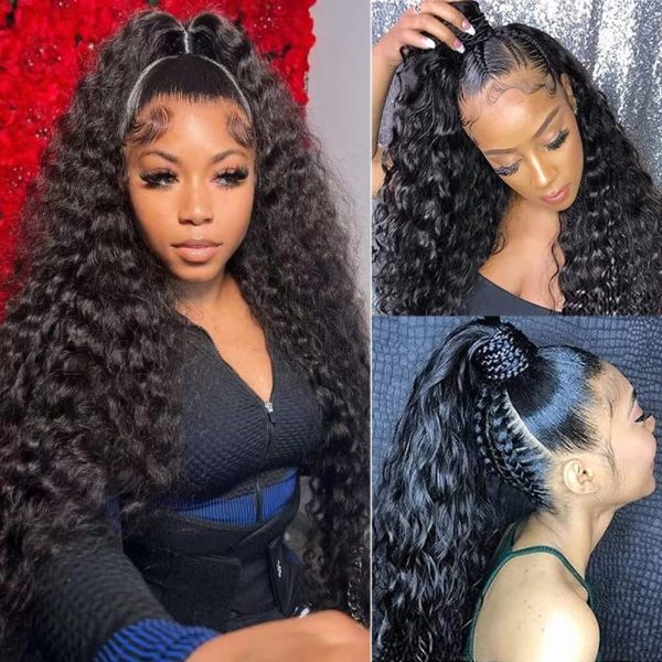 360 Lace Wigs Deep Wave Brazilian Human Hair 10" Curly