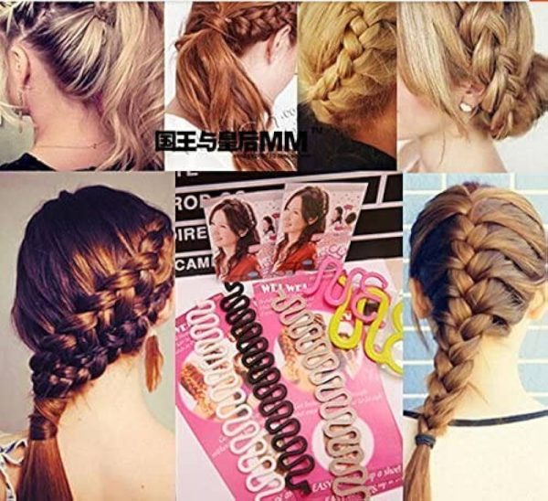 3Pcs (Black,Grey,White) Women Hair Styling Clip DIY French Hair Braiding Tool
