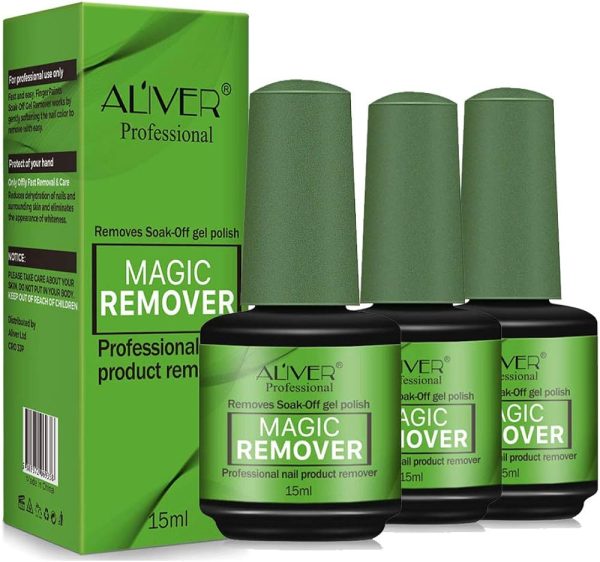 3pcs Magic Nail Polish Remover,Professional Removes Soak-Off Base Matte