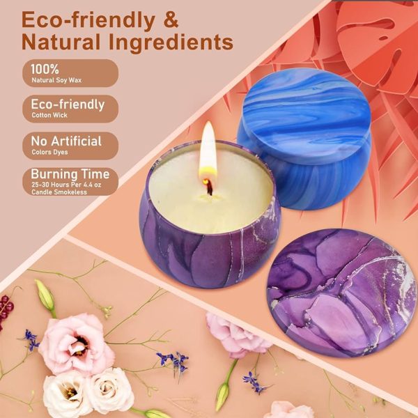 4-Pack Scented Candles Gift Set – Lavender, Rose, Lemongrass, Jasmine for Stress Relief & Freshening Air