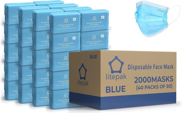 40 Pcs Professional Disposable Face Masks Medical Mouth Cover