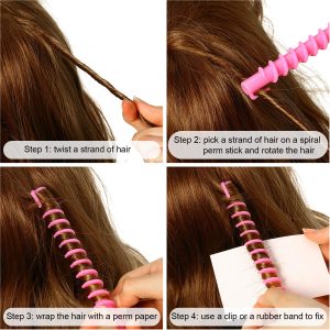 40 Pcs Spiral Hair Perm Rod Spiral Rod Plastic Long Barber Hairdressing Styling