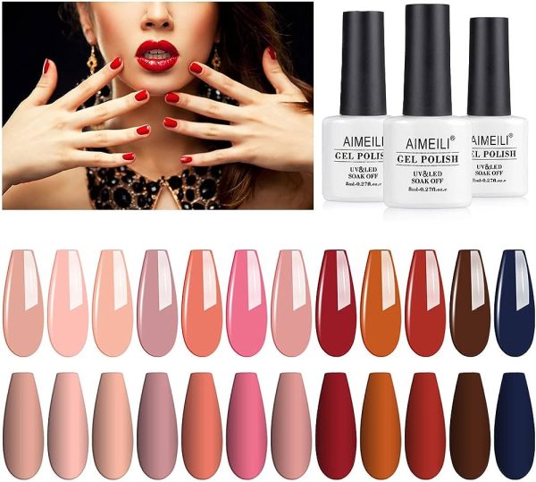 48pcs Solid Color 7ml Gel Nail Polish Kit Long-Lasting Gel Polish