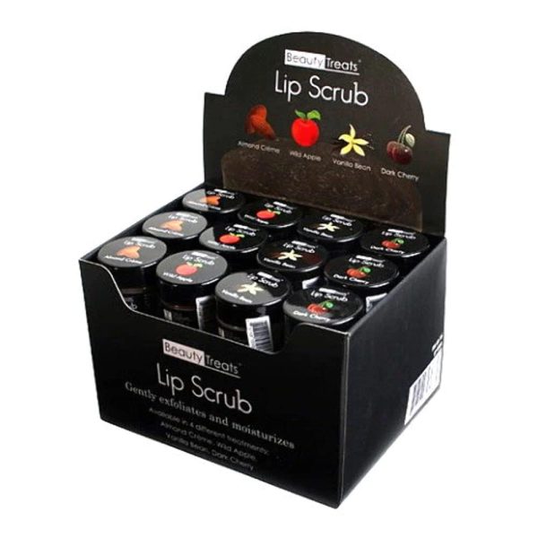 Beauty Treats Lip Scrub Set - Almond Creme, Wild Apple, Vanilla Bean, Dark Cherry - 4-Piece Collection for Soft and Supple Lips! 💋
