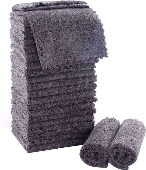 (5-Pack) Premium 12 in. x 12 in. Microfiber Facial Towels ~ Ultra Soft