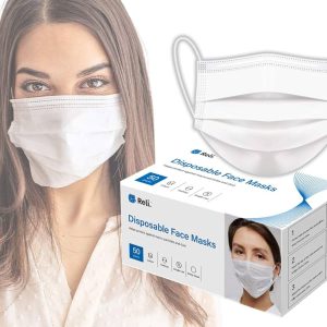 50/100pcs Adult Masks White Disposable Face Mask 3 Layer Mouth Face Mask Prevent Anti-Dust ear loop Mask In Stock Fast shipping