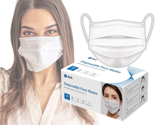 50/100pcs Adult Masks White Disposable Face Mask 3 Layer Mouth Face Mask Prevent Anti-Dust ear loop Mask In Stock Fast shipping