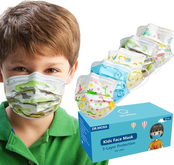 50PCS Face Mask Anti-dust Safe Breathable Mouth Mask Dental Disposable Kids