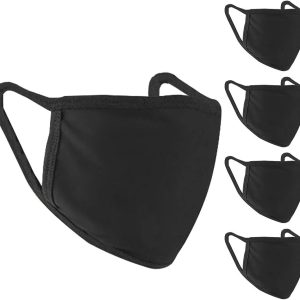 5PCS Black Cotton Masks Unisex Simple Masque Cycling Anti-dust