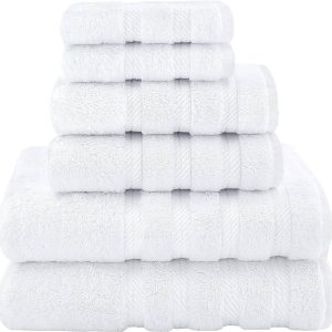 6 Piece Luxury Bath Towels Set for Bathroom