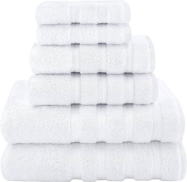 6 Piece Luxury Bath Towels Set for Bathroom