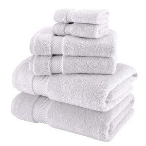 6 Piece Plush Luxury Bath Towel Set for Bathroom