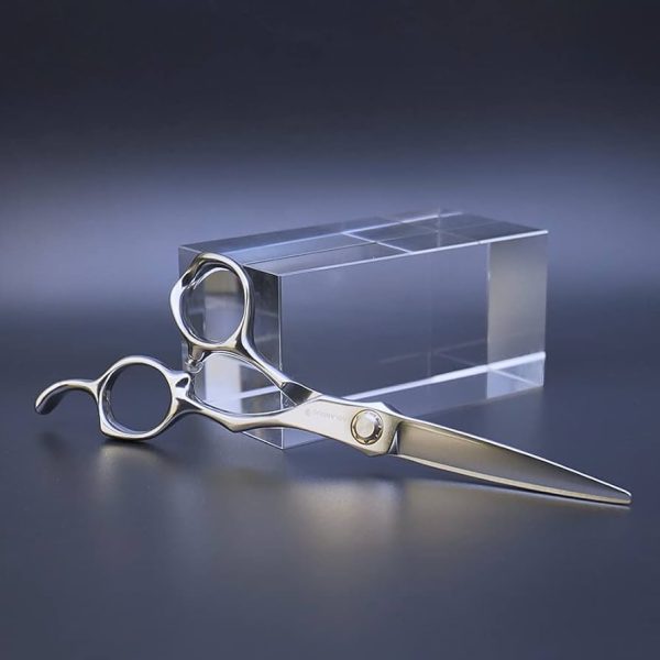 6" Professional Hair Shears Silvery Blind Hole Hair Scissors Convex Edge Japan