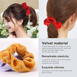 60 Pcs Premium Velvet Hair Scrunchies Hair Bands for Women or Girls