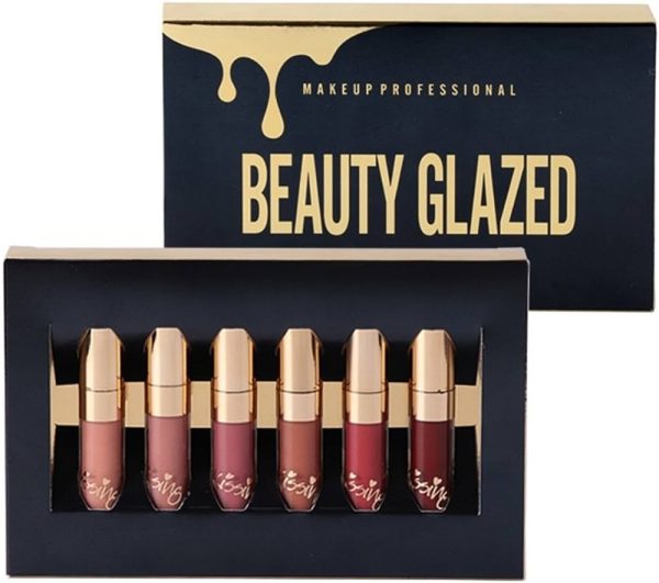 6pcs Matte Velvety Liquid Lipstick Matte Liquid Lipgloss Waterproof Lip Gloss