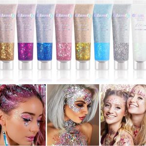 8 Boxes Unicorn Chunky Glitter, Holographic Cosmetic Festival Chunky Glitter