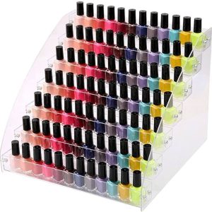8 Tier Nail Polish Organizer, Holds 40 Jars + 60 Bottles, Essential Oil Organizer