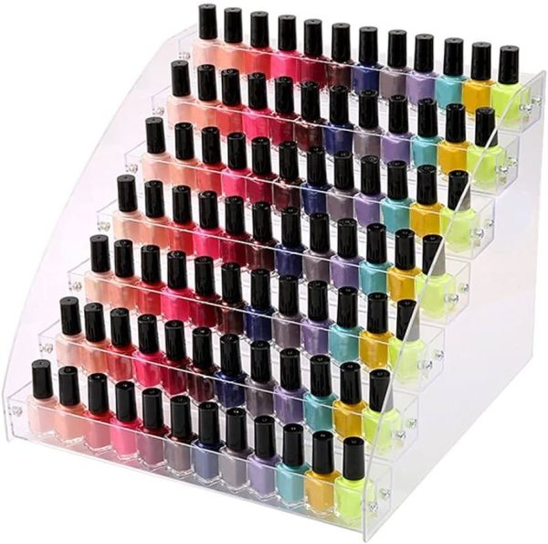 8 Tier Nail Polish Organizer, Holds 40 Jars + 60 Bottles, Essential Oil Organizer