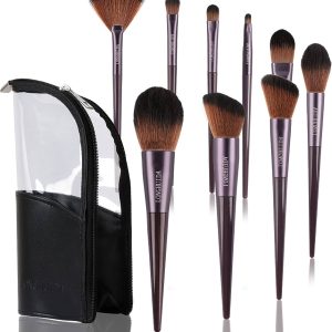 Abhay Professional Makeup Brushes Set, 9pcs Premium Cosmetic Makeup