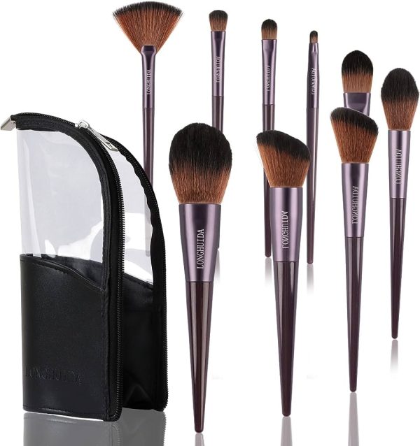 Abhay Professional Makeup Brushes Set, 9pcs Premium Cosmetic Makeup