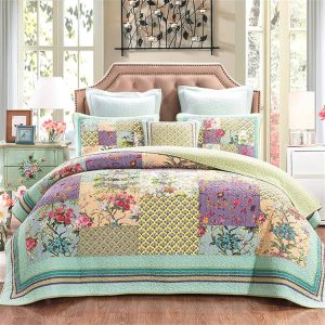 ABREEZE Luxury Quilt Set Frosted Pastel Gardenia