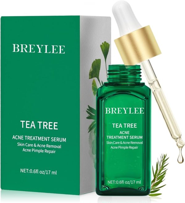 Acne Treatment Serum, BREYLEE Tea Tree Clear Skin Serum for Clearing Severe Acne