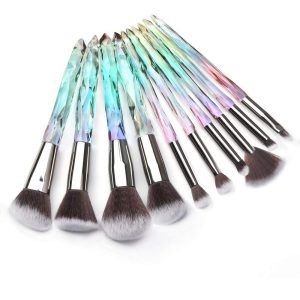 Adpartner 10PCS Makeup Brushes Crystal Handle Makeup Brush Set