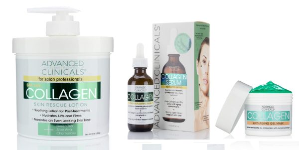 Advanced Clinicals 2 Piece Anti-aging Skin Care set with collagen.