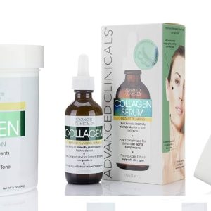 Advanced Clinicals Collagen Skin Care Set. 16oz Collagen Cream