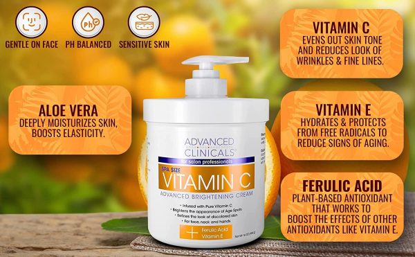 Advanced Clinicals Vitamin C Skin Care set for face and body.